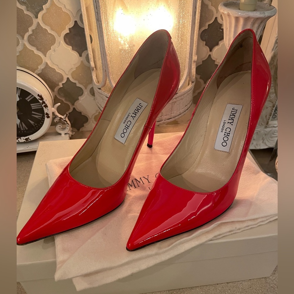 Jimmy Choo Vibrant Red Stilettos